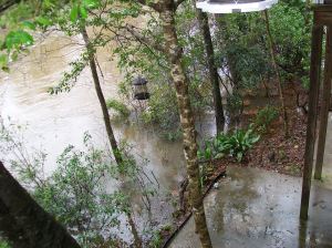 Patio below our house.